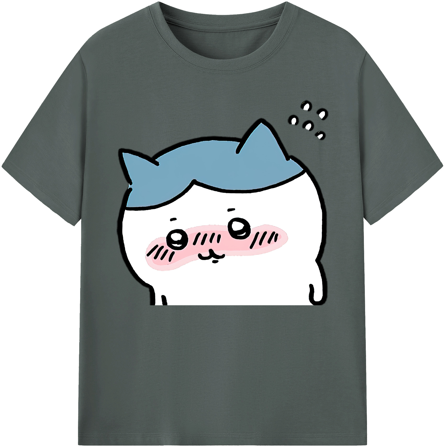 （画像用） ちいかわ ハチワレ Chii-kawa hachiware 綿100％ メンズ半袖Tシャツ｜肌触りやわらか＆通気性